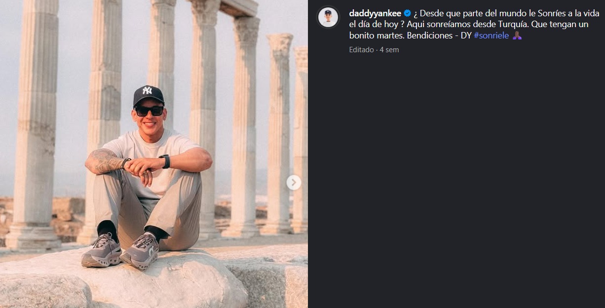 Daddy Yankee dice ¿Desde donde le Sonríes a la vida el día de hoy?