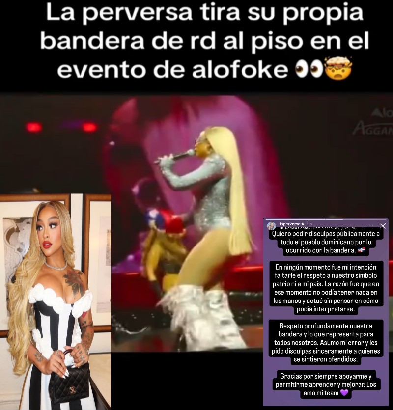 La perversa pide disculpa al pueblo dominicano por lanzar la bandera